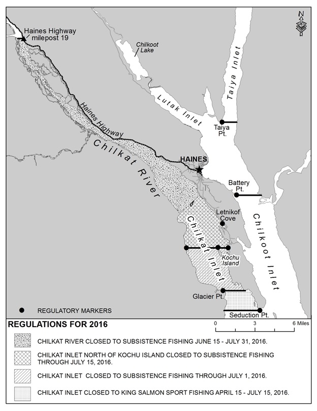 CLOSURE OF COMMERCIAL, SPORT,
AND SUBSISTENCE FISHING AREAS
TO CONSERVE CHILKAT RIVER KING SALMON
